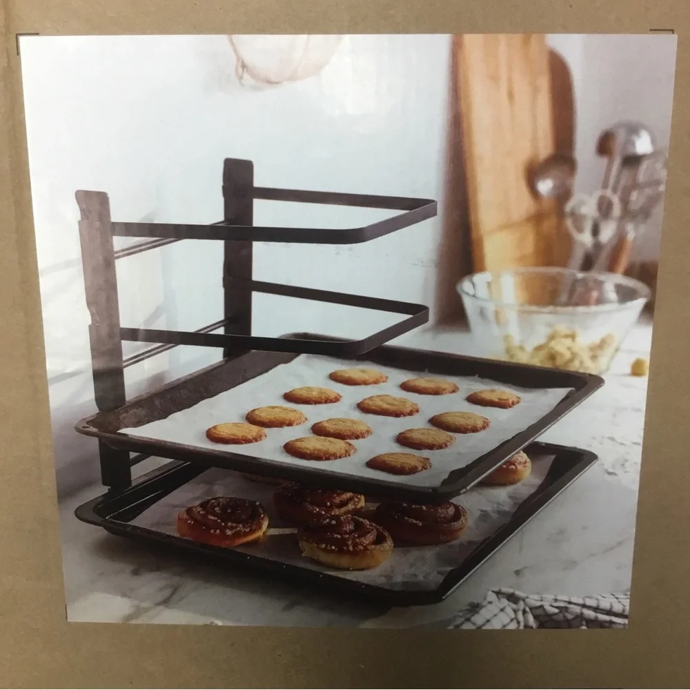 IKEA Foldable Baking Sheet Rack Svartabborre 4 Tier Metal Black